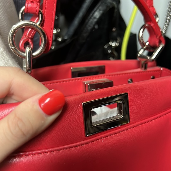 Fendi mini peekaboo red leather - Picture 8 of 8